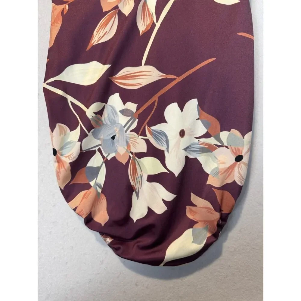 Gottex One Piece‎ Swimsuit Amore Mauve Floral Size 8 Halter